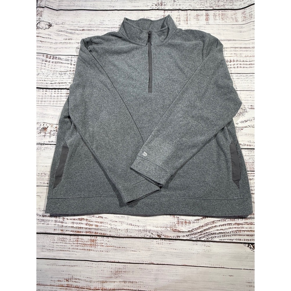 All in Motion Mens XXL Gray Quarter Zip Fleece Pullover Activewear Jacket Pocket